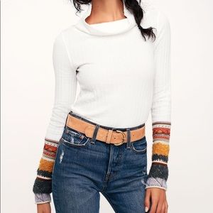 Free People mixed up cuff thermal long sleeve
